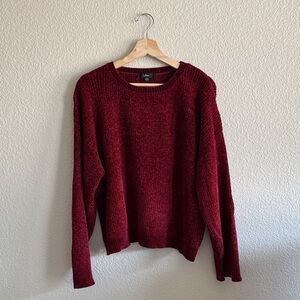 Lulus Maroon Knit Crewneck Sweater